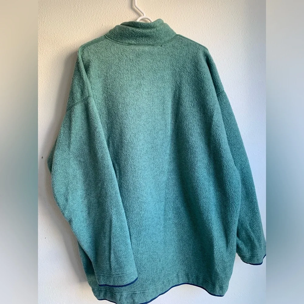 Patagonia Mens Green Blue 1996 USA Synchilla T Snap Pullover Fleece Jacket XL